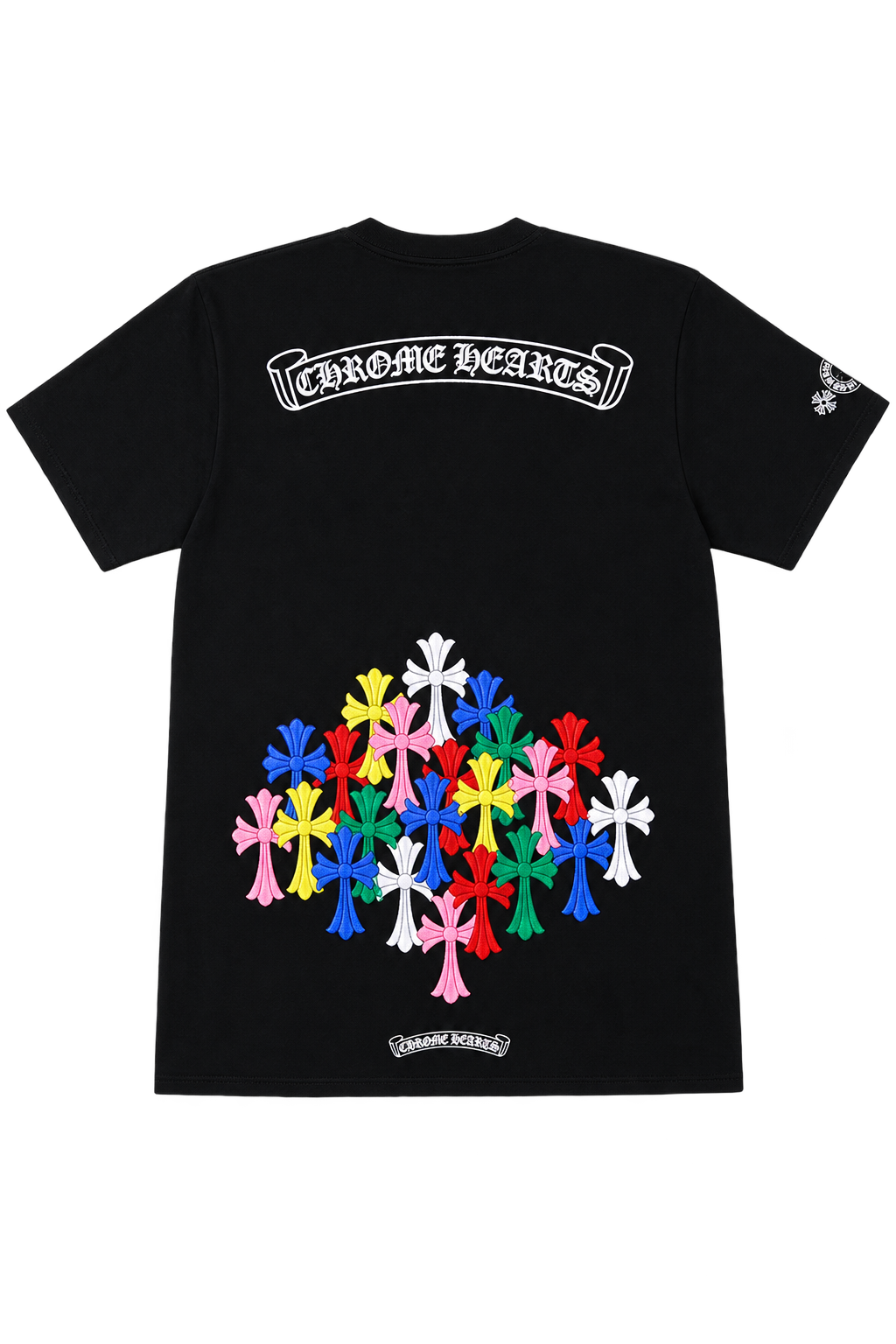 Multicolored chrome heart shortsleeved